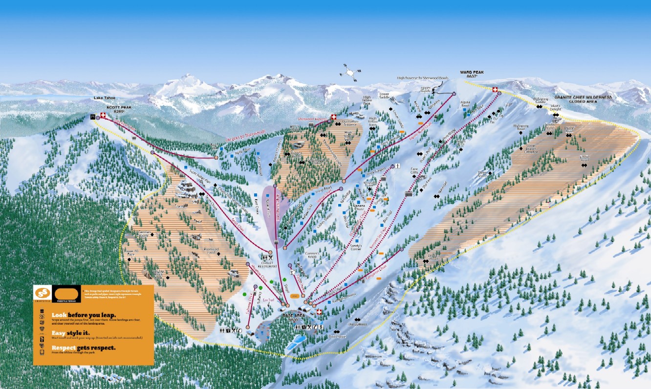 Alpine Meadows Piste / Trail Map