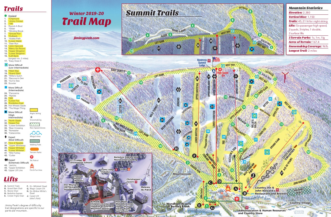 Jiminy Peak Piste / Trail Map
