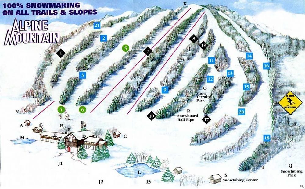 Alpine Mountain Piste / Trail Map