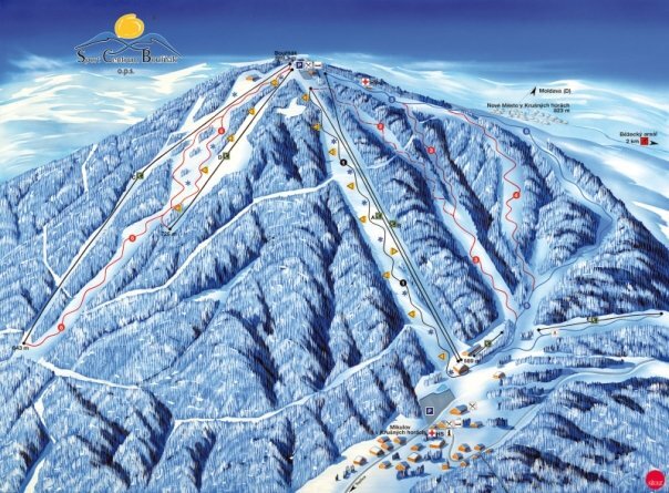 Bouřňák Piste / Trail Map