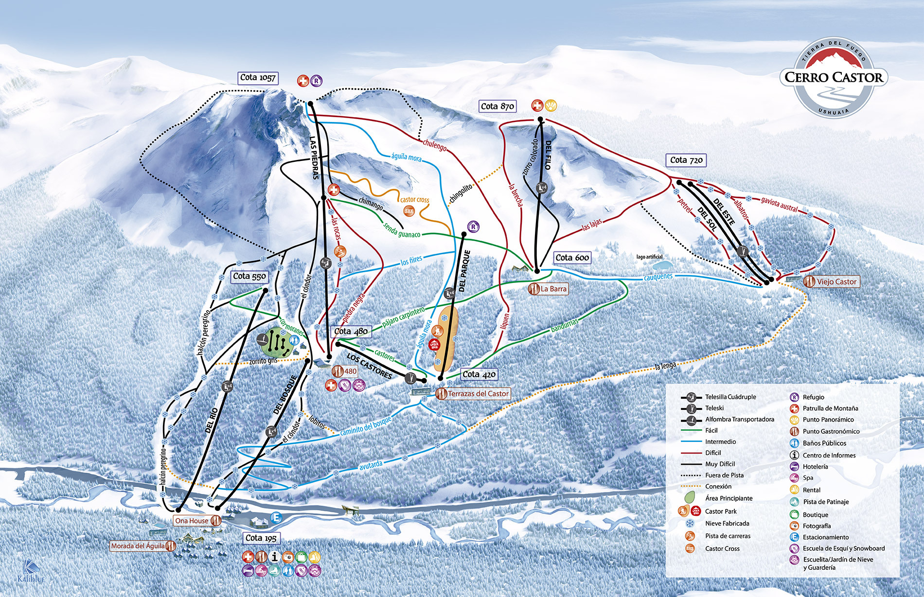 Cerro Castor Piste / Trail Map