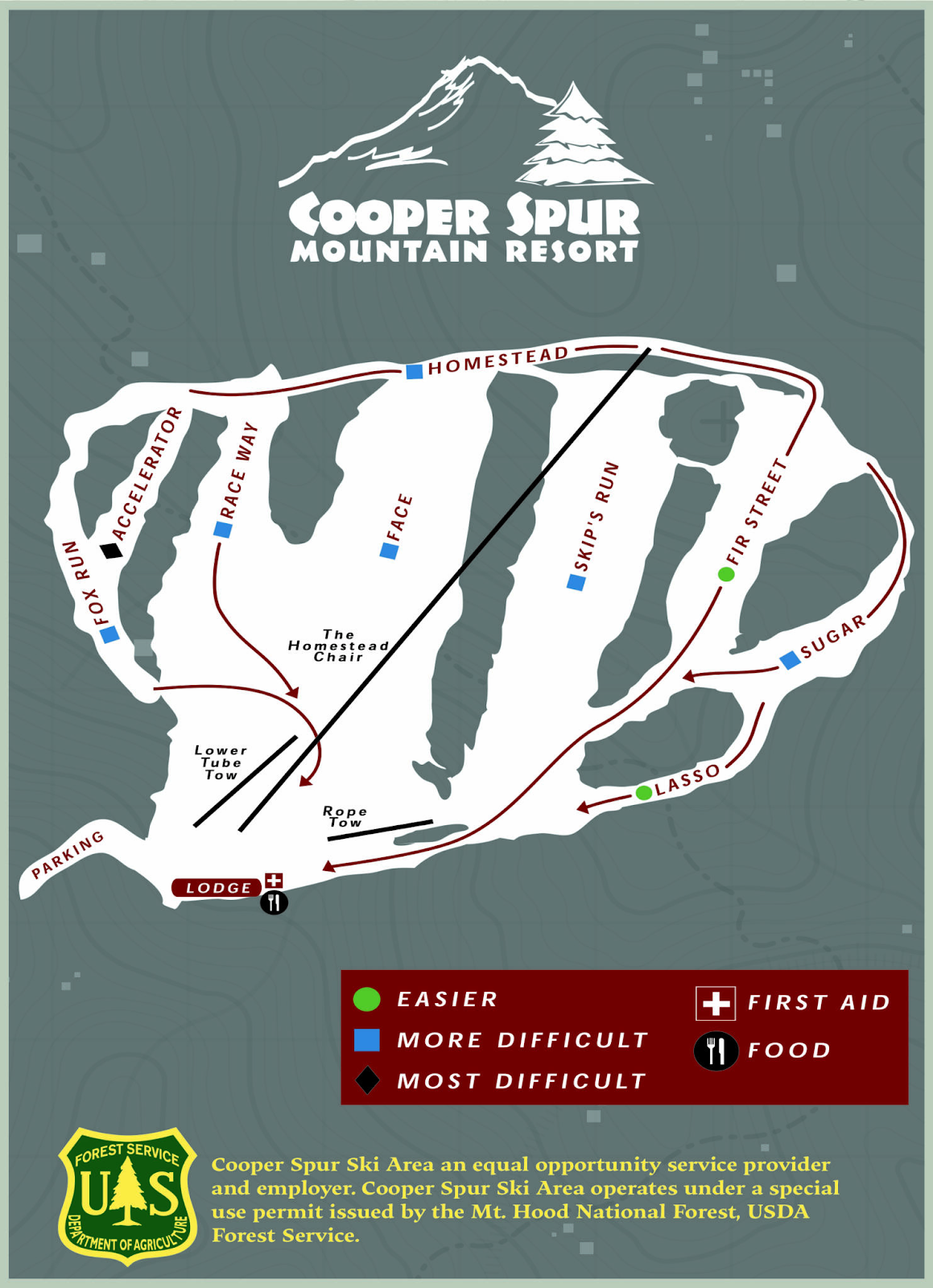 Cooper Spur Piste / Trail Map