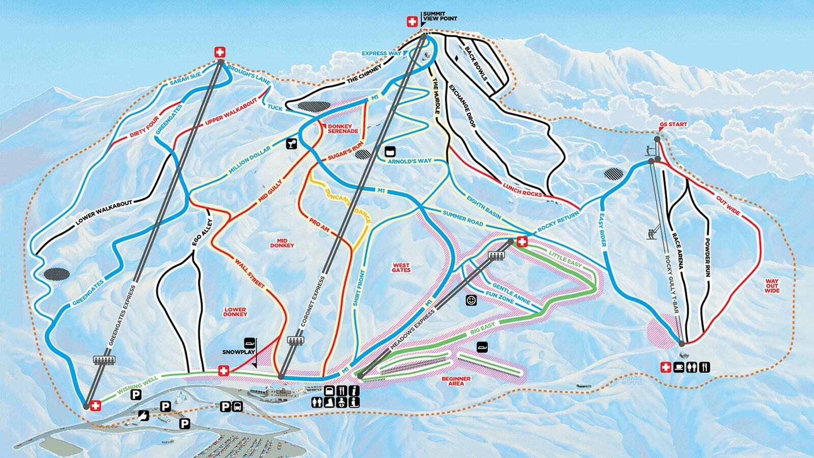 Coronet Peak Piste / Trail Map