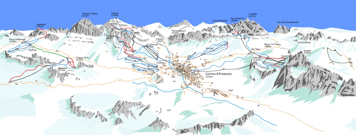 Cortina Piste / Trail Map