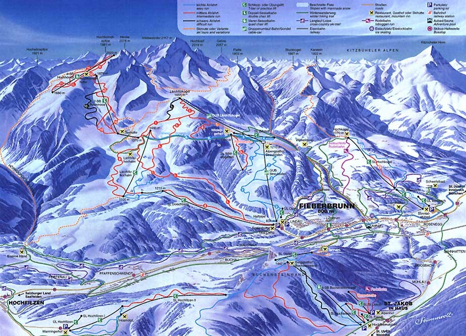 Fieberbrunn Piste / Trail Map