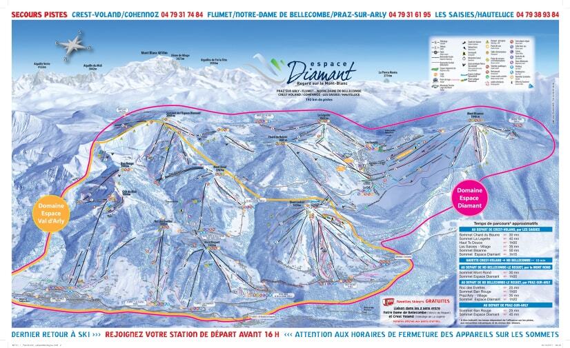 Flumet - Saint Nicolas La Chapelle Piste / Trail Map