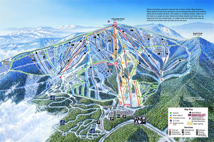 49 Degrees North Piste / Trail Map