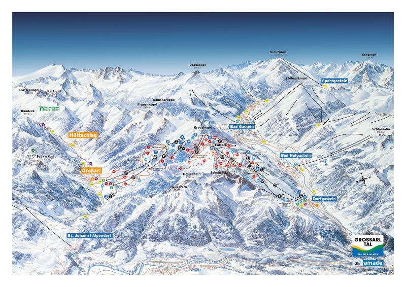 Grossarl-Dorfgastein Piste / Trail Map