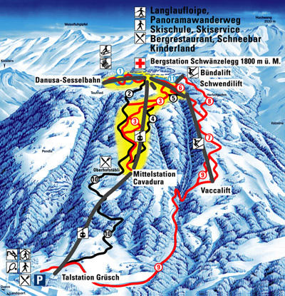 Grüsch - Danusa Piste / Trail Map