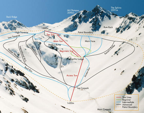 Mount Olympus Piste / Trail Map