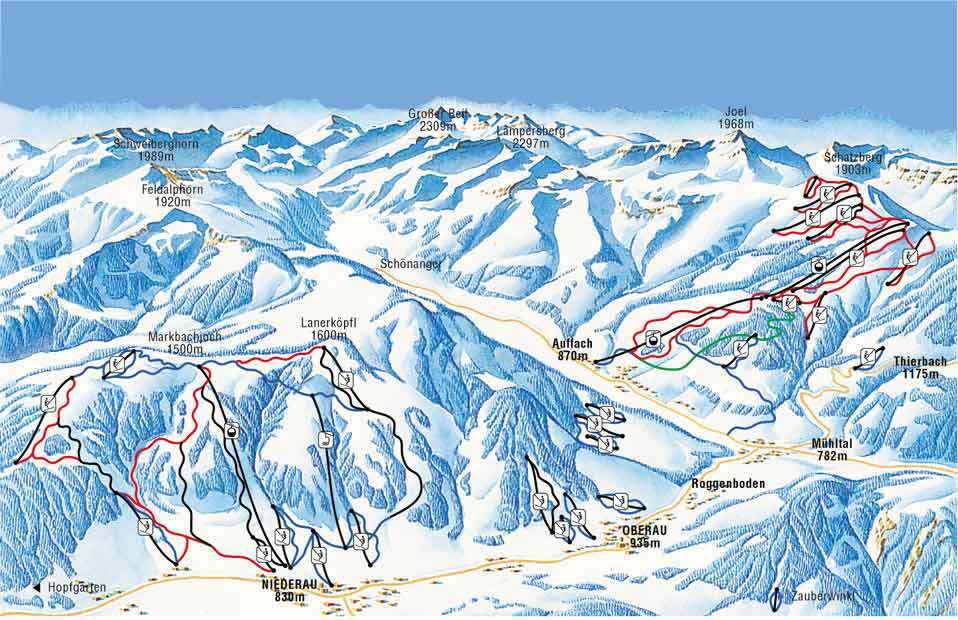 Niederau - Wildschonau Piste / Trail Map