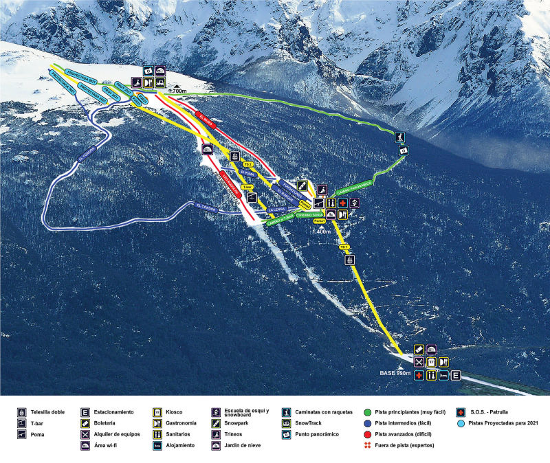 Perito Moreno Piste / Trail Map