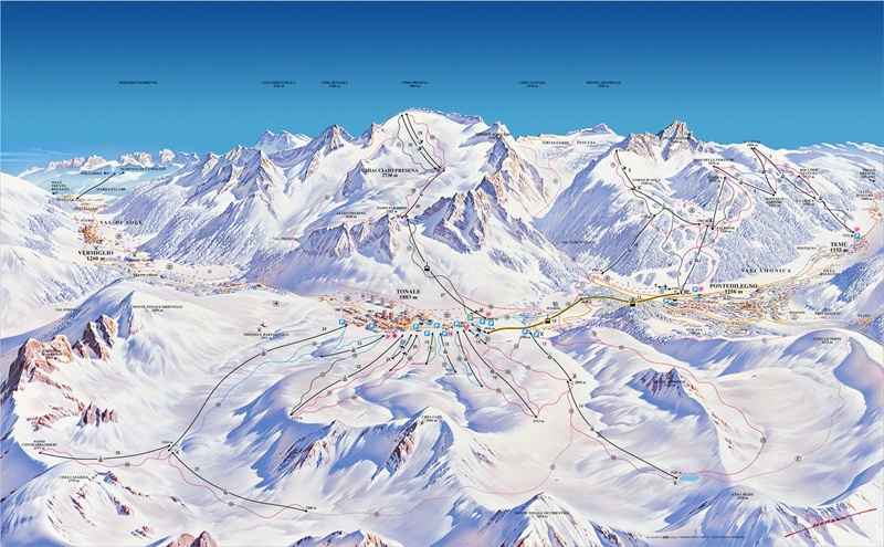 Presena Glacier Piste / Trail Map