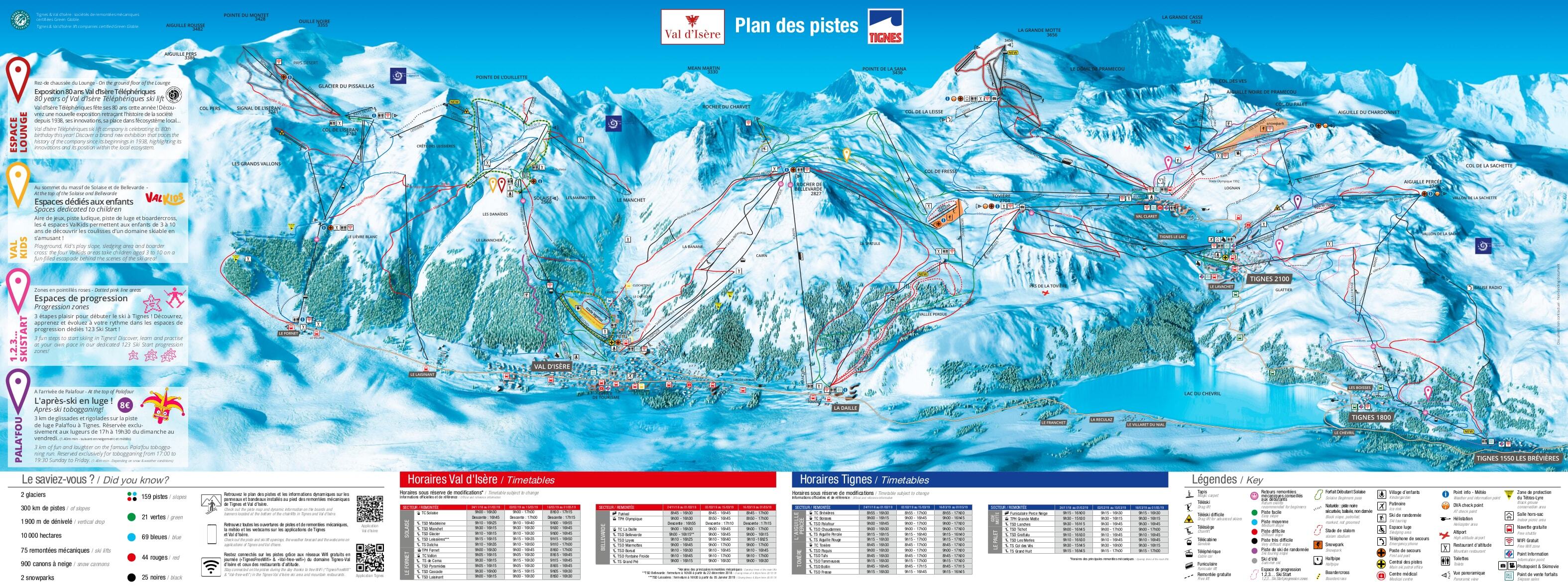 Tignes Piste / Trail Map