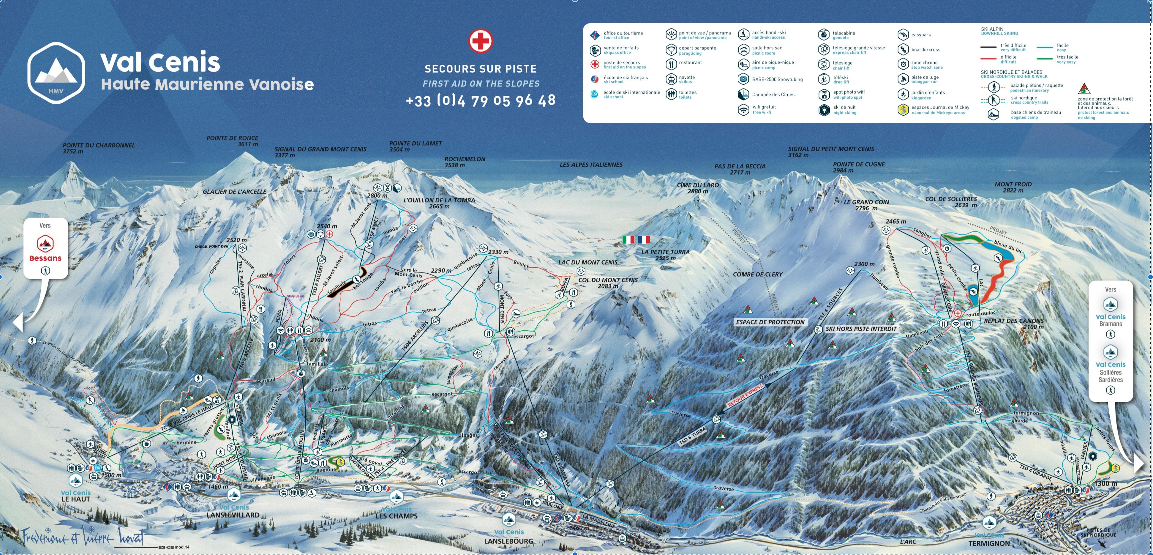 Val Cenis Piste / Trail Map