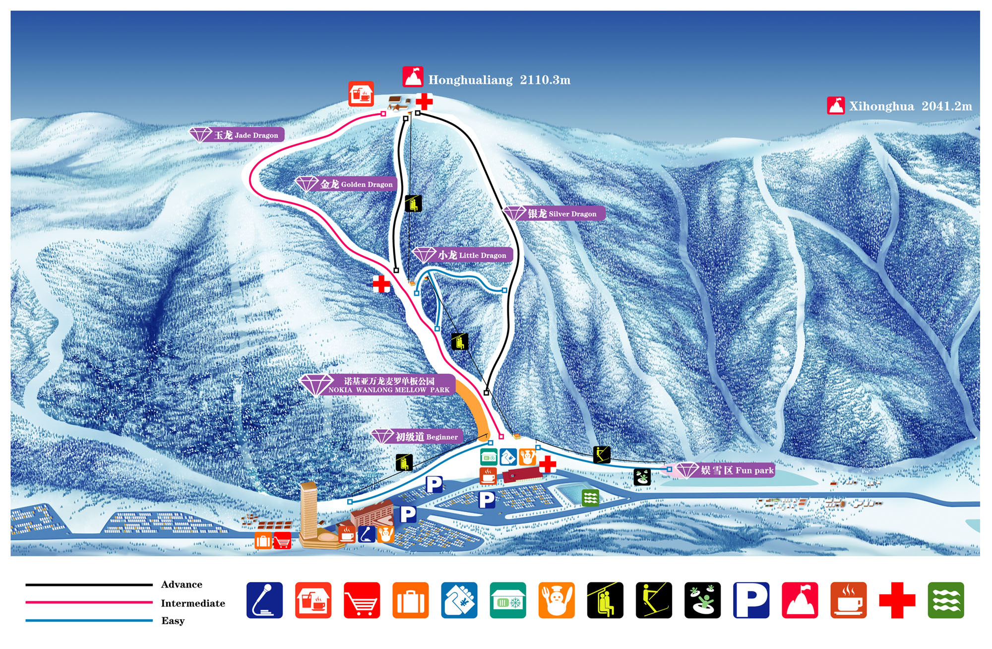 Wanlong Piste / Trail Map