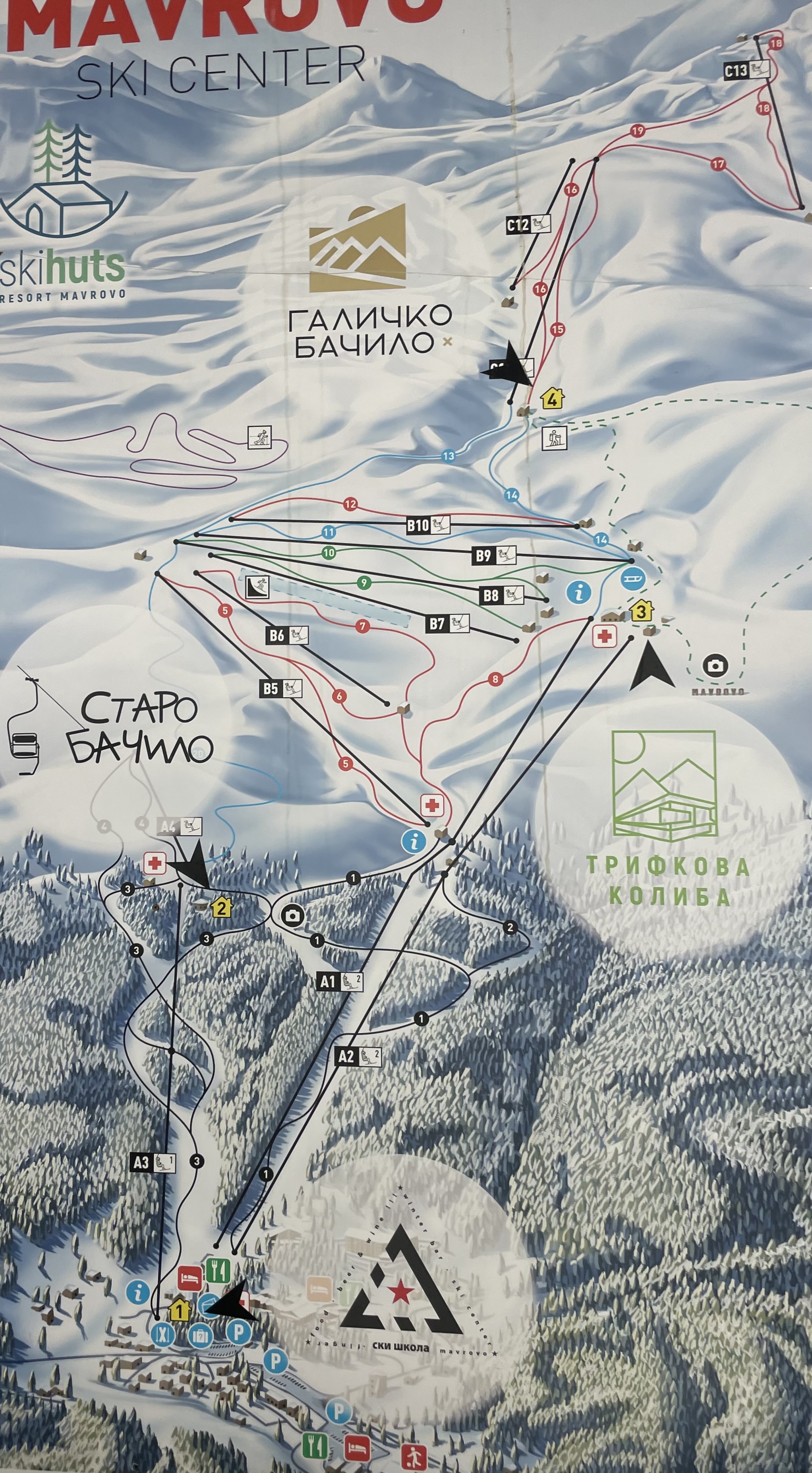 Mavrovo-Zare Lazarevski Piste / Trail Map