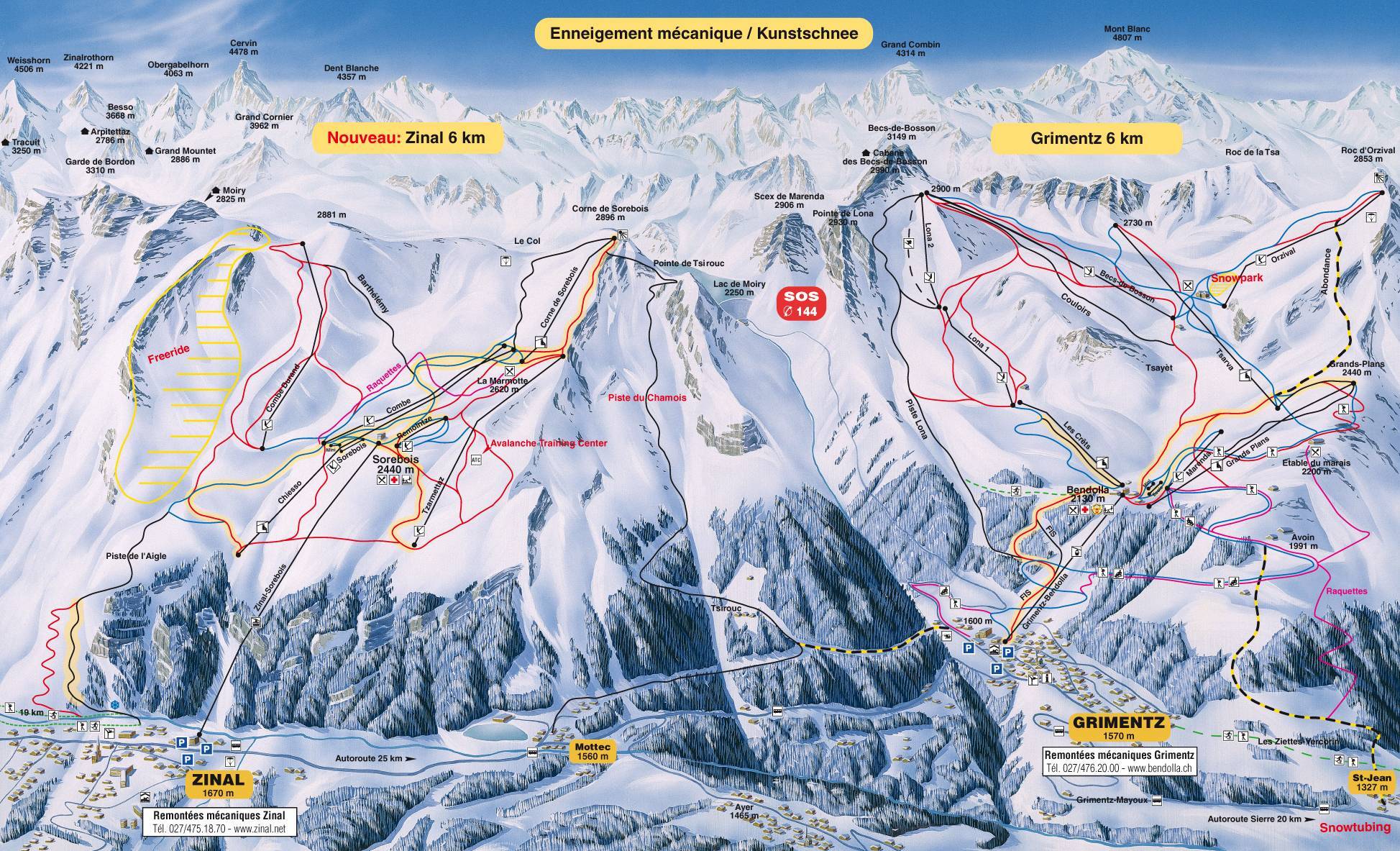 Zinal Piste / Trail Map