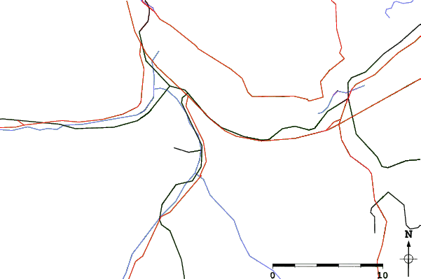 Roads and rivers close to Aeschi