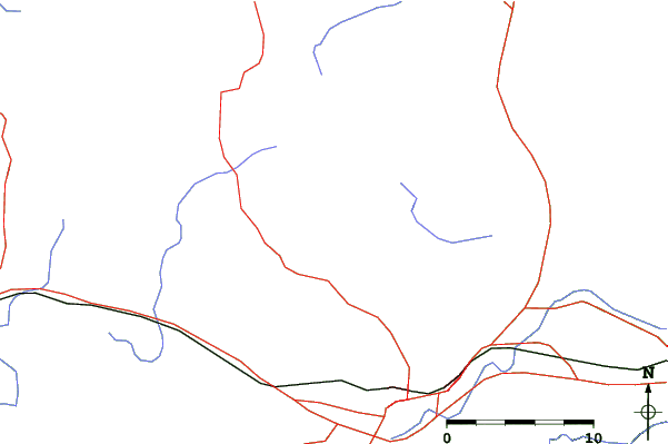 Roads and rivers close to Arizona Snowbowl