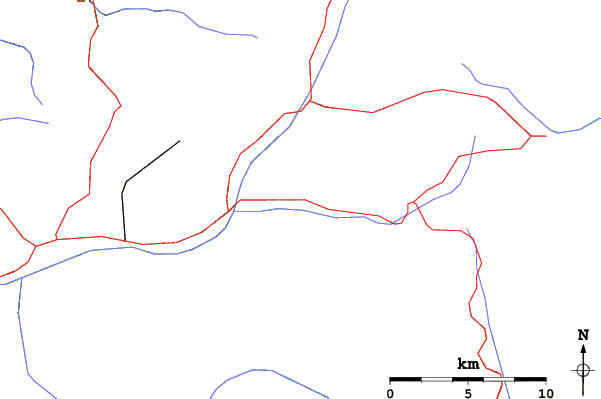 Roads and rivers close to Ski Area Alpe Lusia