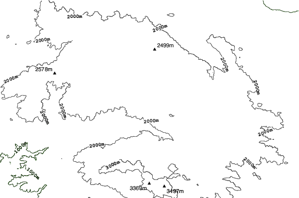 Big Bear Mountain neighbourhood contours