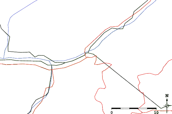 Roads and rivers close to Rosswald - Brig
