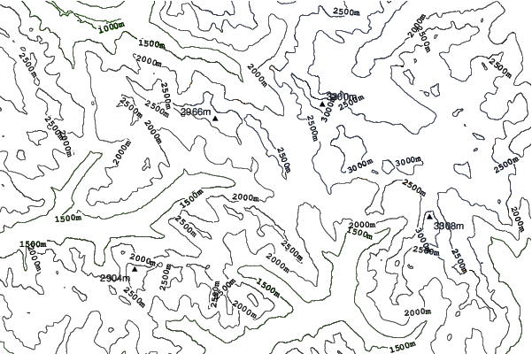Campbell Icefield Chalet neighbourhood contours
