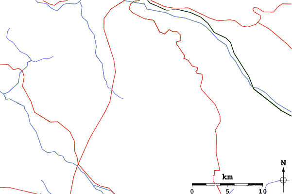 Roads and rivers close to Campo Felice-Rocca di Cambio