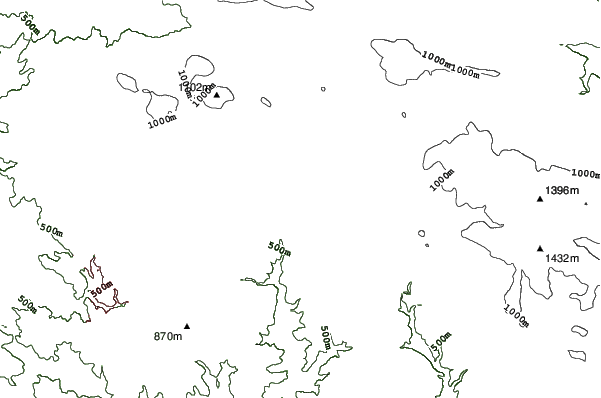 Černá Říčka neighbourhood contours