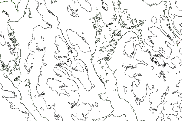 Cockaigne Ski Area neighbourhood contours