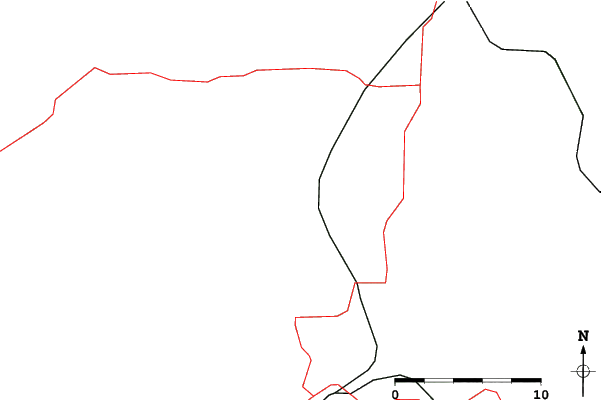 Roads and rivers close to Cockaigne Ski Area