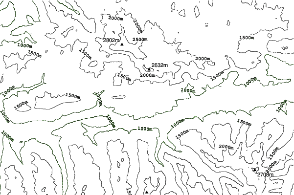 Dachstein Glacier neighbourhood contours