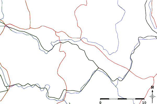 Roads and rivers close to Dlouhoňovice