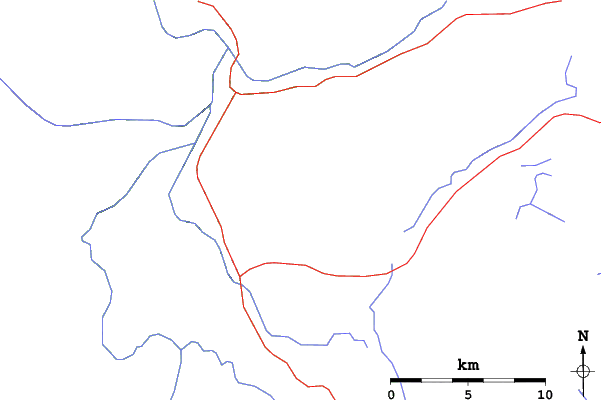 Roads and rivers close to El Fraile