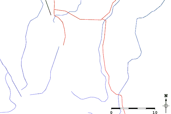 Roads and rivers close to Ferguson Ridge