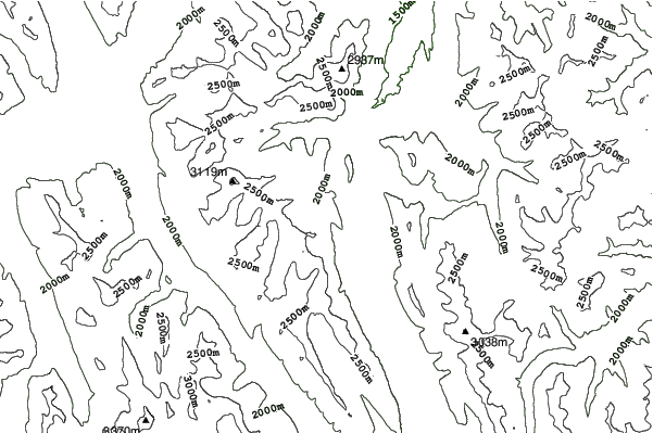Fortress Mountain neighbourhood contours