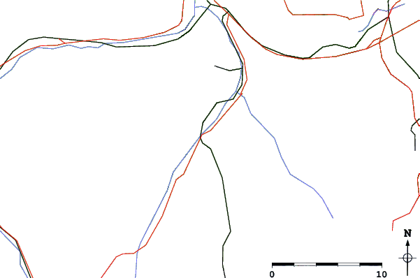 Roads and rivers close to Frutigen - Elsigen - Metsch