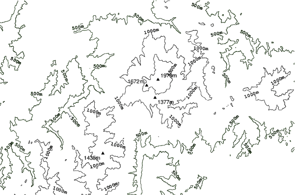 Gassan Glacier neighbourhood contours