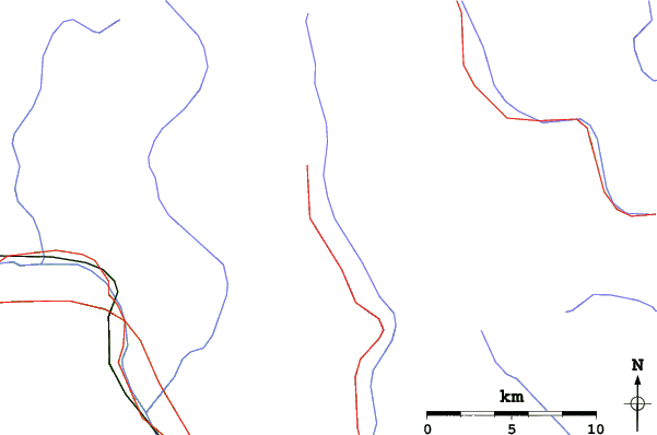 Roads and rivers close to Gressoney-Saint-Jean