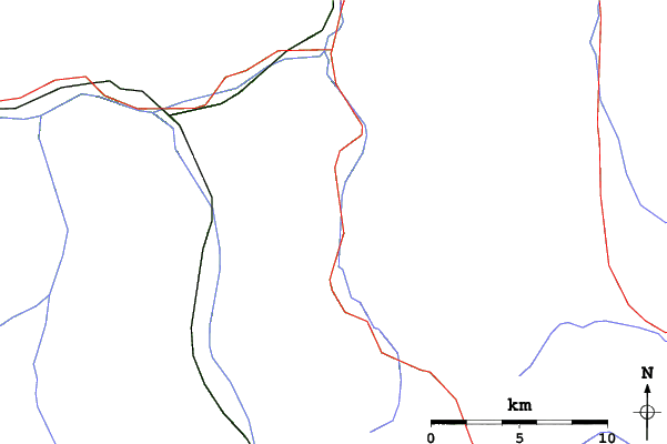 Roads and rivers close to Grossarl-Dorfgastein