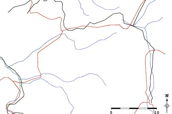 Roads and rivers close to Oberstaufen/Hochgrat