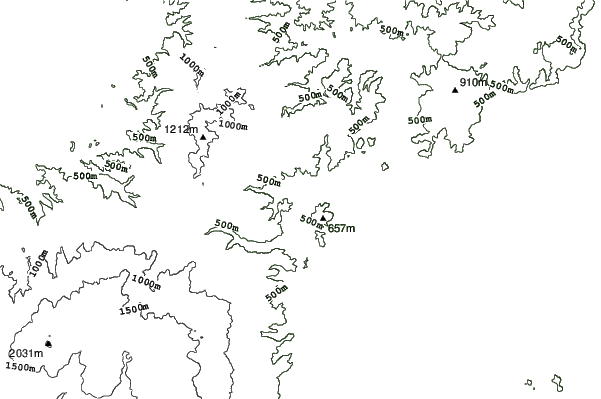 Honoki Daira neighbourhood contours