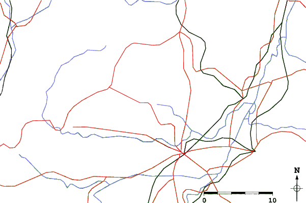 Roads and rivers close to Iizuna Kogen