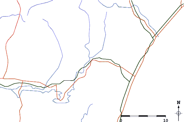 Roads and rivers close to Imakane-cho Pilika