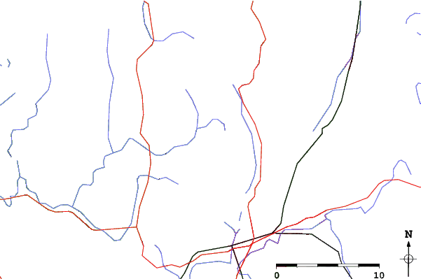 Roads and rivers close to Jiminy Peak