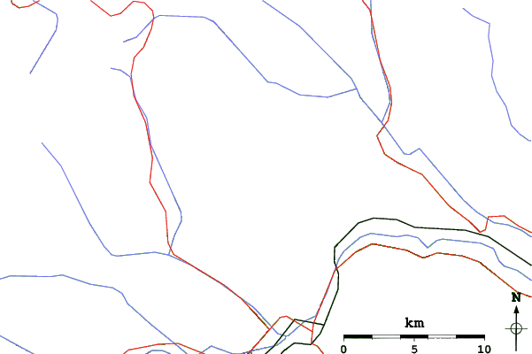 Roads and rivers close to Lachtal