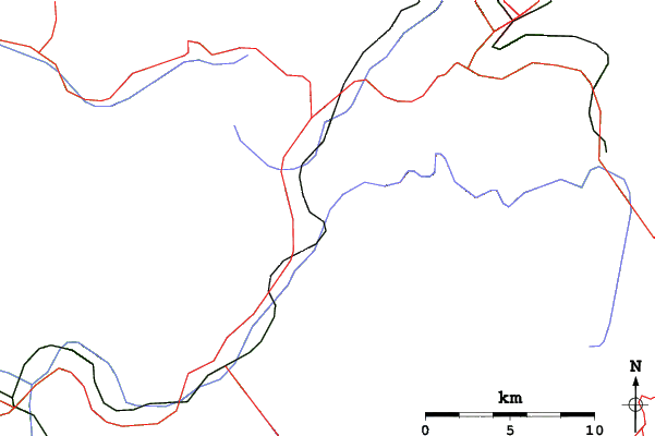 Roads and rivers close to Le Tour