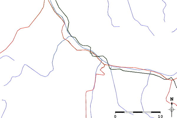 Roads and rivers close to Les Karellis
