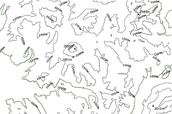 Corralco (Lonquimay) neighbourhood contours